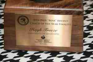 Coach Freeze was a finalist for the 2015 Bear Bryant Award. (Photo Credit: Joel Jackson, HoustonSportsZone.com)