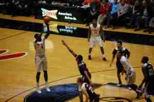 MJ Rhett scored all 11 of his points in the second half to help lead the Rebels past A&M. (Photo credit: Kammie Miller)