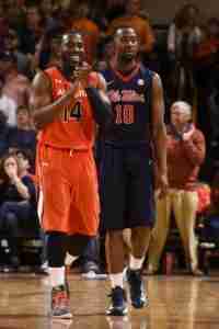 LaDarius White led all scorers for the Rebels with 20 points in the win over Auburn. (Photo credit: Zach Bland, Auburn Athletics)