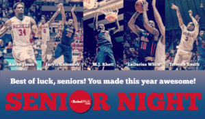 Ole Miss will honor five players on Senior Night Saturday. (Photo credit: Bentley Breland; Graphic: Bo Pentecost)