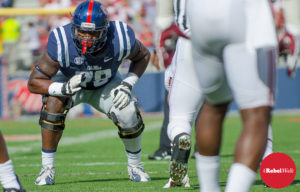 Laremy Tunsil has been named to the Outland and Lombardi Award watch lists. (Photo credit: Bentley Breland, The Rebel Walk)