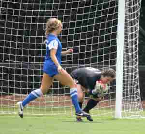 Marnie Merritt recorded her second shutout as Ole Miss Goalkeeper. (Photo credit: Joshua McCoy, Ole Miss Athletics)