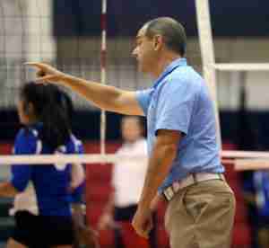 Ole Miss volleyball head coach Steven McRoberts is closing in on his 500th win. (Photo credit: Joshua McCoy, Ole Miss Athletics)