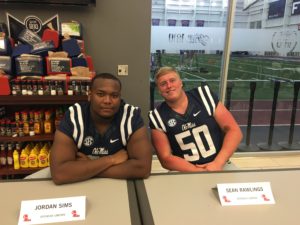Sean Rawlings and OL teammate Jordan Sims are ready to show what the 2016 OL can do.