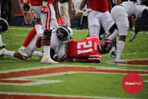 Akeem Judd goes in for the TD against Georgia Southern. (Photo credit: Mario Parham, The Rebel Walk)