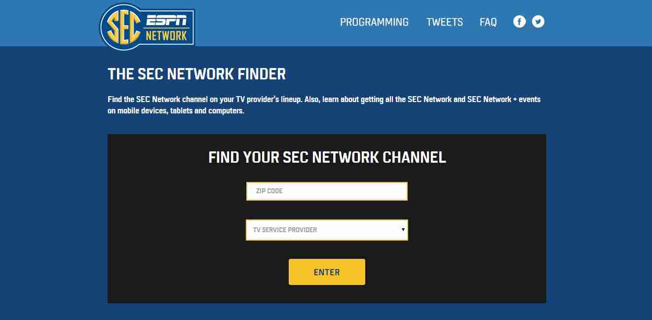 Find the SEC Network on your provider’s lineup