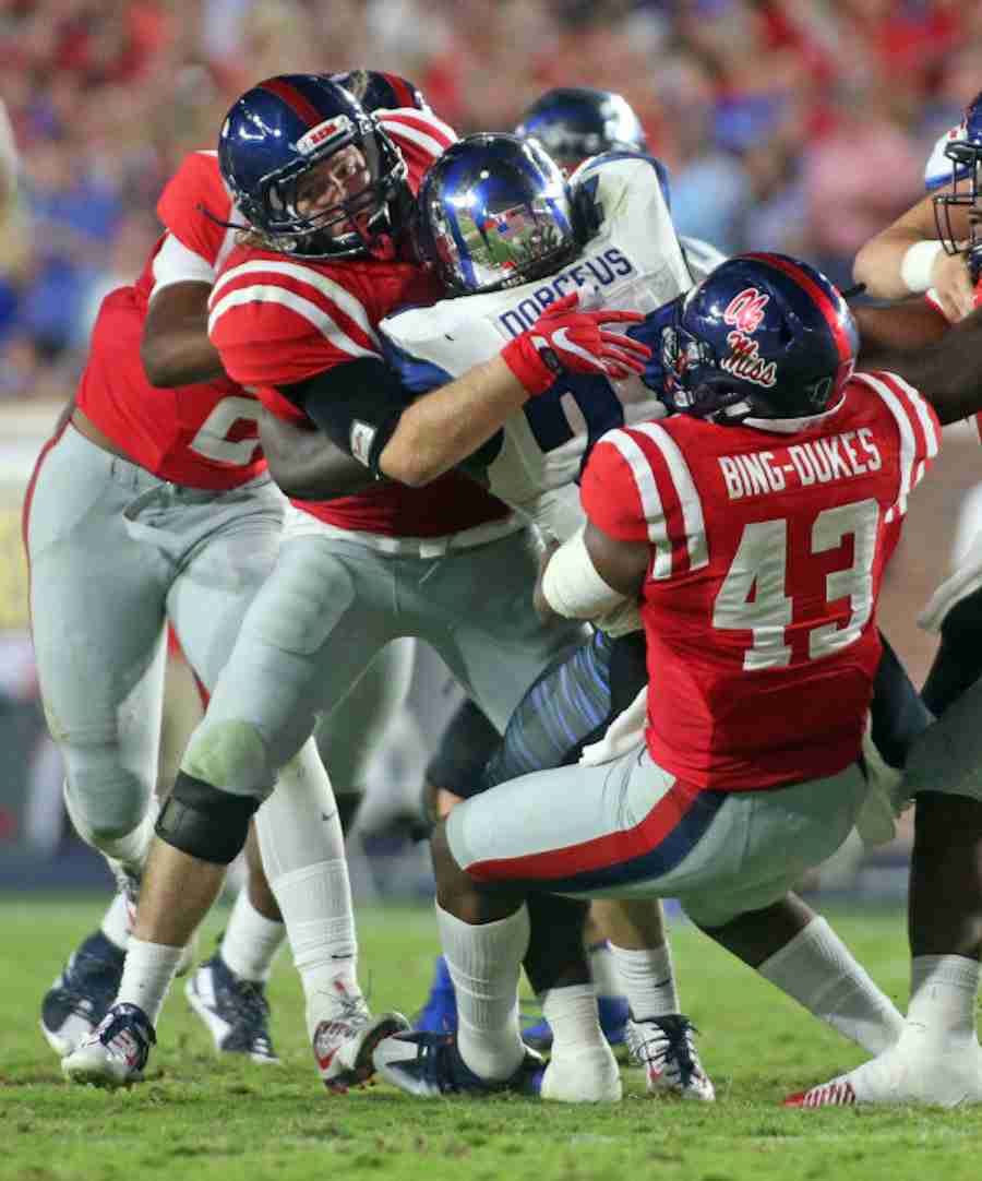 Detric Bing-Dukes drawing on his experience to help the younger Ole Miss linebackers