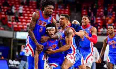 WATCH: Kermit Davis, Devontae Shuler, Romello White talk Rebels’ 86-84 OT win over Auburn