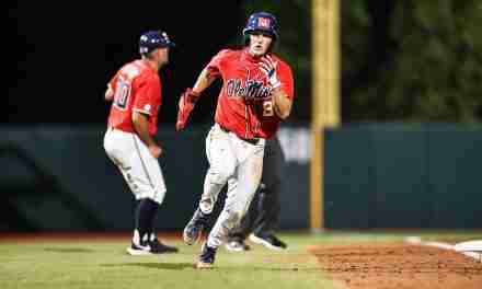 Rebels rally to win in extra innings, defeat Georgia 8-5 in 11 to clinch series