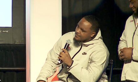 Ole Miss safety CJ Terrell brings down the house at Texas Bowl team luncheon with his rendition of “Tennessee Whiskey”