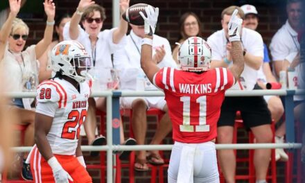 Ole Miss Football’s Jordan Watkins Named SEC Co-Special Teams Player of the Week