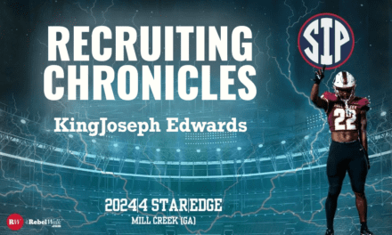 A visit with 2024 4-star EDGE KingJoseph Edwards on his recruiting journey as the Rebels make his top three