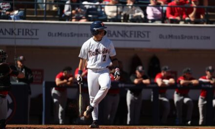 Coach Mike Bianco and the Rebels glad to have transfer shortstop Luke Hill on the team