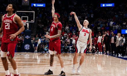 Ole Miss defeats Arkansas in dramatic fashion, set to play Auburn in round two of SEC tournament