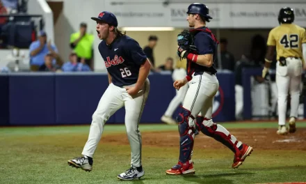 WATCH: Ole Miss head coach Mike Bianco, Hunter Elliott and Mitchell Sanford talk Rebels’ 8-3 win over Vandy in Game 1