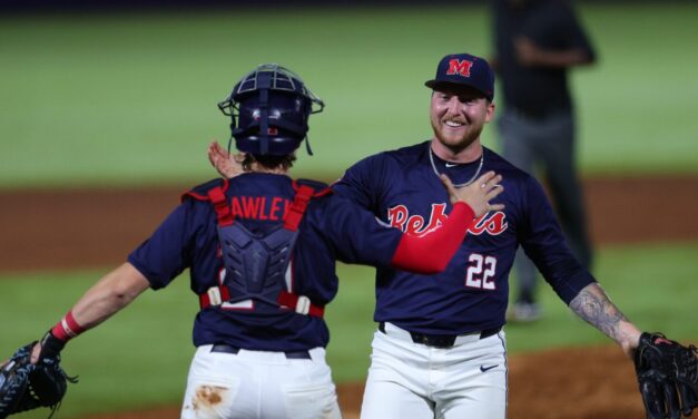 Elliott Dominates as Ole Miss Tops Florida 3-1 to Reach SEC Quarterfinals