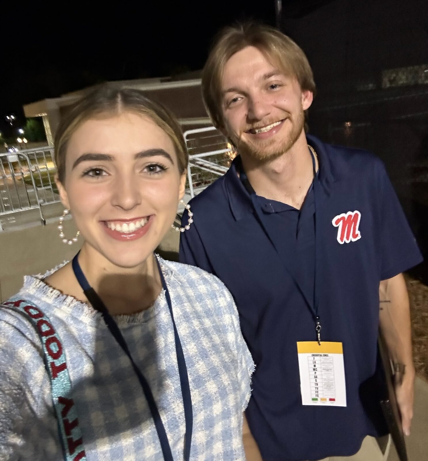 Karis Chambliss, Kam Wicker, covering an Ole Miss football game