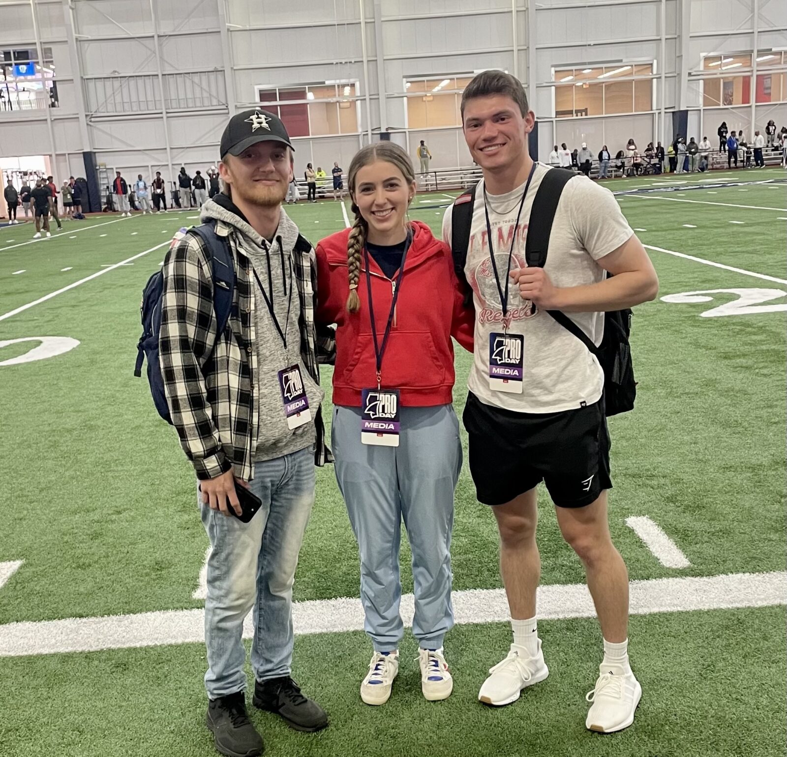 L to R: Kam Wicker, Karis Chambliss, Zach Moreth at Ole MIss Pro Day 2024