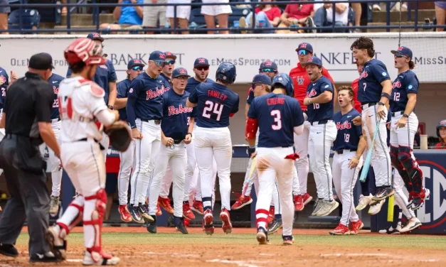 Ole Miss Hits Six Home Runs, Beats Western Kentucky 8-6 to Stay Alive in Oxford Regional