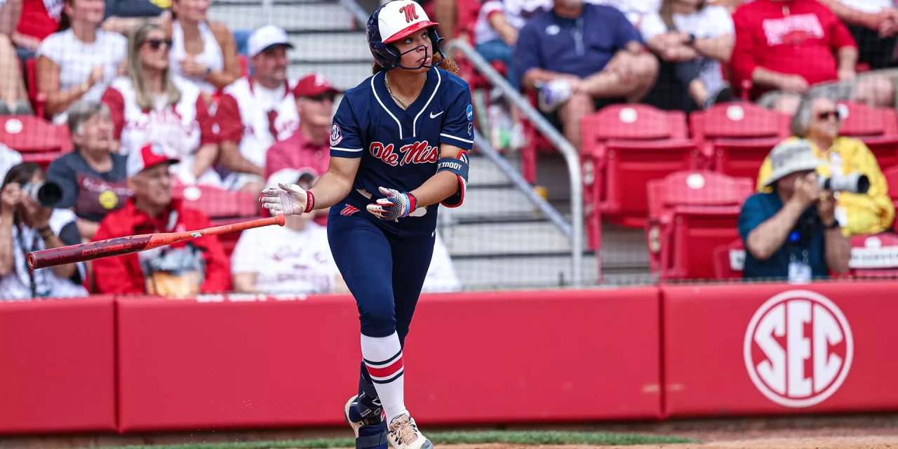 No. 17 Ole Miss Softball Takes Game 1 from No. 4 Arkansas in Fayetteville Super Regional