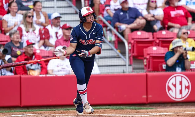 No. 17 Ole Miss Softball Takes Game 1 from No. 4 Arkansas in Fayetteville Super Regional